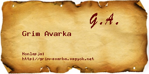 Grim Avarka névjegykártya